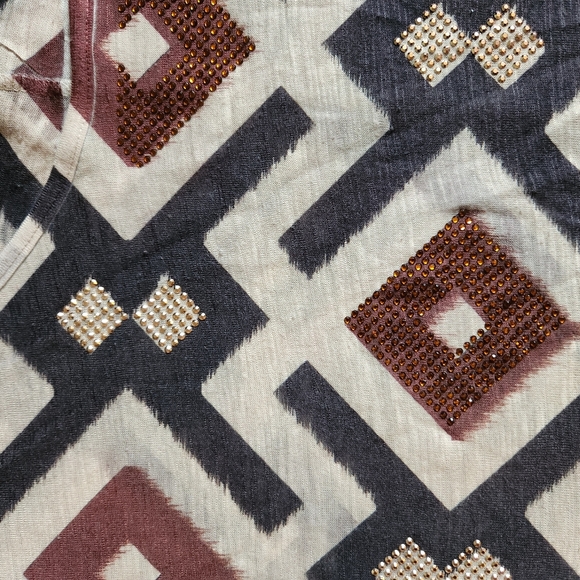 Brown and black with sparkle detail crop top - Picture 4 of 5